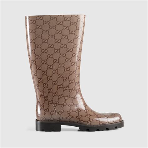 gucci flat rain boots with script logo|gucci rain boots for women.